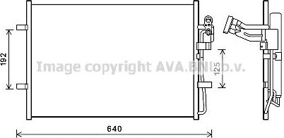 Радиатор кондиционера (конденсатор) AVA (алюминий). Артикул MZ5281D