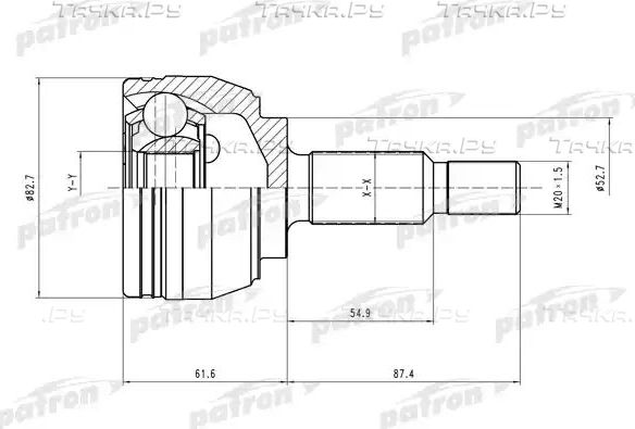 Шрус наружный (граната) Patron для Renault Grand Scenic II 2004-2009. Артикул PCV1519