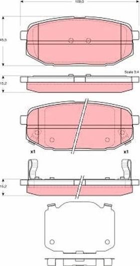 Тормозные колодки TRW. Артикул GDB3384
