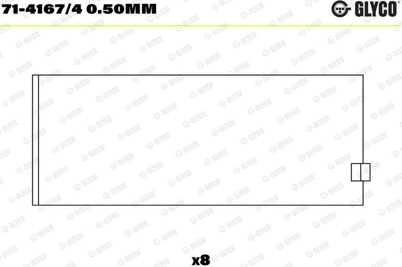 Вкладыши шатунные Glyco для Ford Transit Torneo V 1994-2000. Артикул 71-4167/4 0.50mm