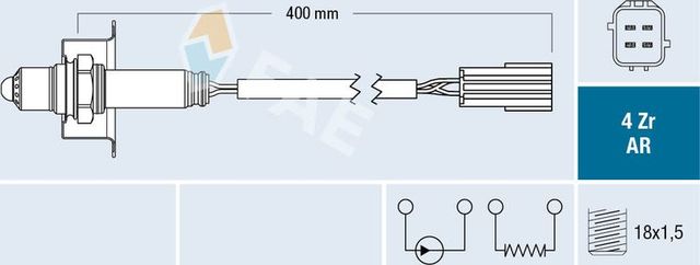 Лямбда-зонд (кислородный датчик) FAE для Nissan Pathfinder R51 2005-2014. Артикул 75613