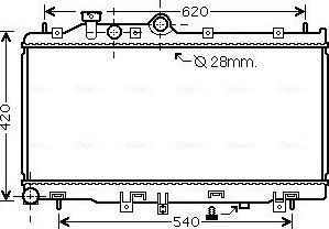 Радиатор охлаждения двигателя AVA. Артикул SU2079