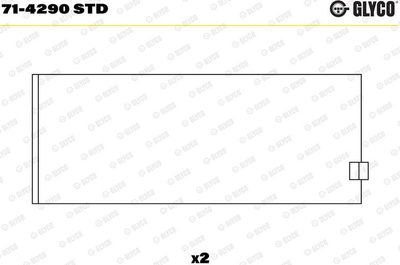 Вкладыши шатунные Glyco. Артикул 71-4290 STD