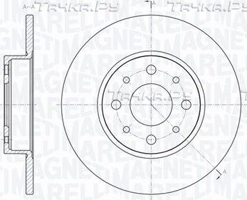 Тормозной диск Magneti Marelli задний для Alfa Romeo MiTo I 2008-2018. Артикул 361302040357