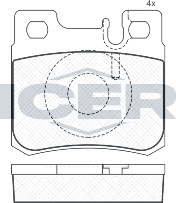 Тормозные колодки Icer задние для Mercedes-Benz W124, A124 1986-1993. Артикул 180978