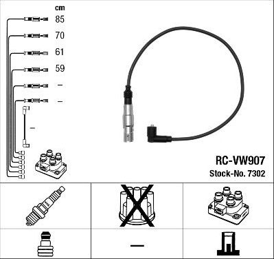Высоковольтные провода (провода зажигания) (комплект) NGK. Артикул 7302