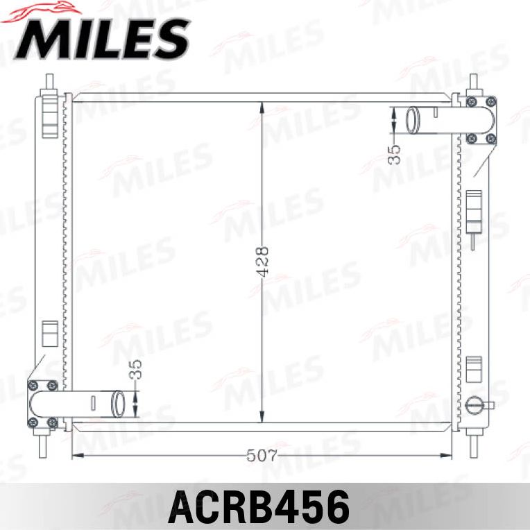 Радиатор охлаждения двигателя Miles (алюминий). Артикул ACRB456