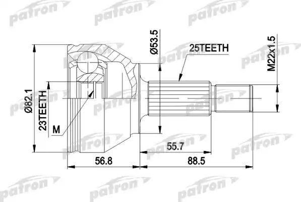 Шрус наружный (граната) Patron для Ford Fusion I 2004-2012. Артикул PCV1354