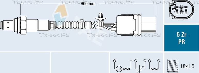 Лямбда-зонд (кислородный датчик) FAE для Volkswagen Passat B6 2009-2010. Артикул 75159