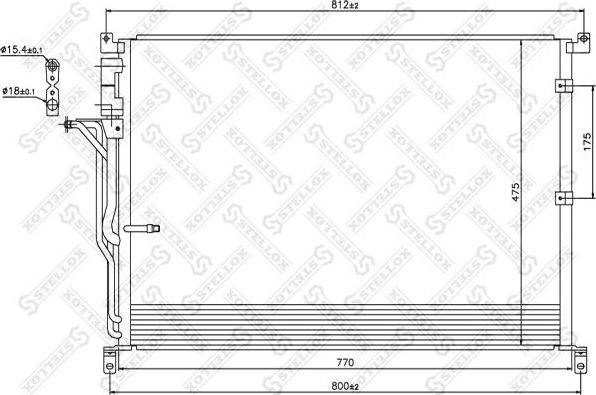 Радиатор кондиционера (конденсатор) Stellox (алюминий). Артикул 10-45183-SX