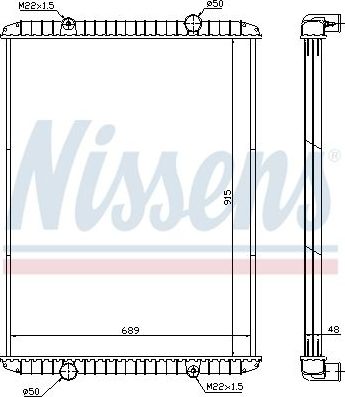 Радиатор охлаждения двигателя Nissens для Renault Premium I 1996-2006. Артикул 638480