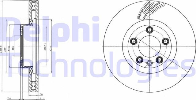 Тормозной диск Delphi. Артикул BG9100C