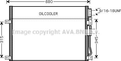 Радиатор кондиционера (конденсатор) AVA (алюминий). Артикул JEA5045