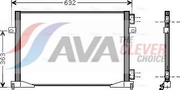 Радиатор кондиционера (конденсатор) AVA (алюминий). Артикул RTA5391