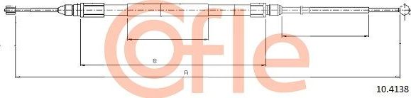 Трос ручника (тросик ручного тормоза) Cofle. Артикул 92.10.4138