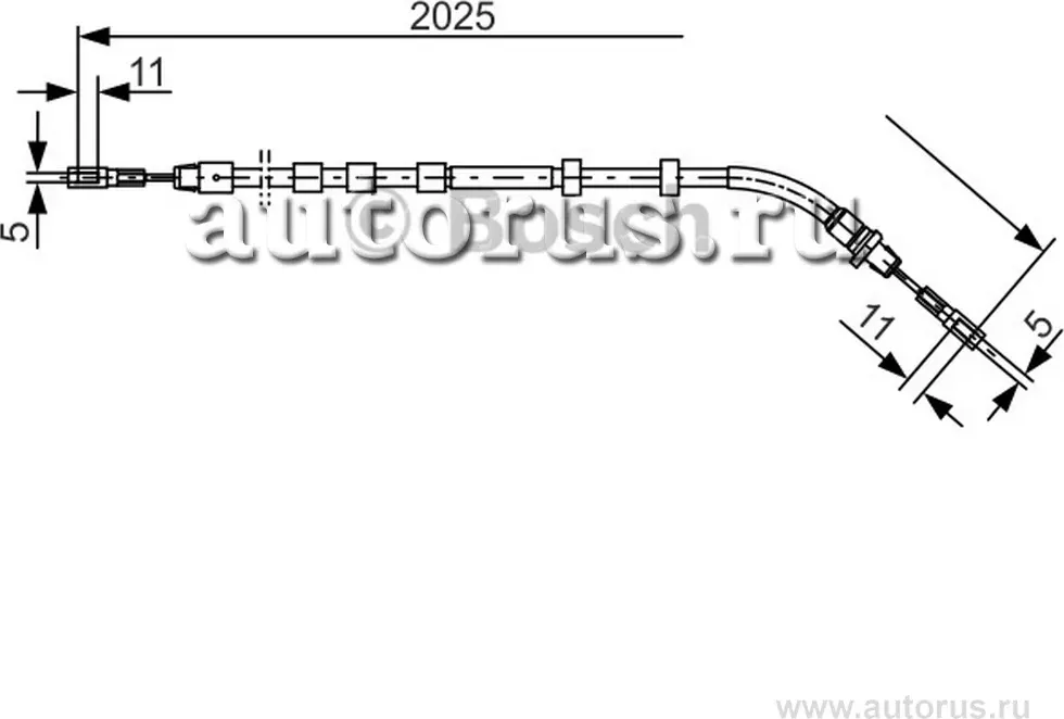 Трос ручного тормоза MB W163 -05 2025мм (Bosch). Артикул 1987477903