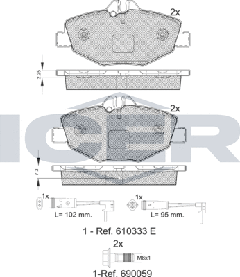Тормозные колодки Icer. Артикул 181527-701