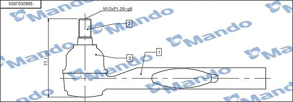 Наконечник рулевой тяги Mando правый для Kia Mohave I 2007-2026. Артикул DSA020529