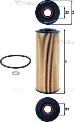 Масляный фильтр Mahle для Kia Mohave I 2007-2026. Артикул OX 775D
