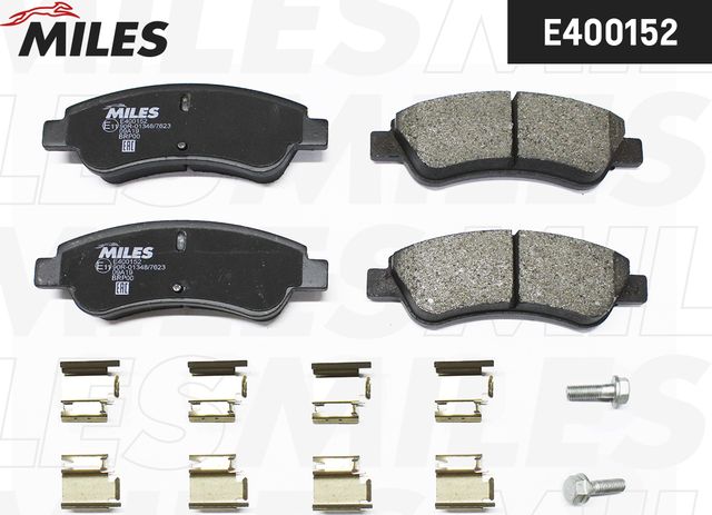 Тормозные колодки Miles (Low-Metallic) передние для Citroen C-Elysee I 2012-2026. Артикул E400152