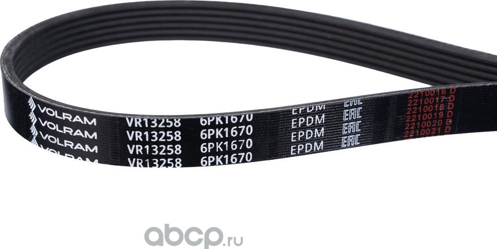 РЕМЕНЬ ПОЛИКЛИНОВОЙ (6PK1670) TOYOTA, HYUNDAI/KIA VR13258 (VOLRAM). Артикул VR13258