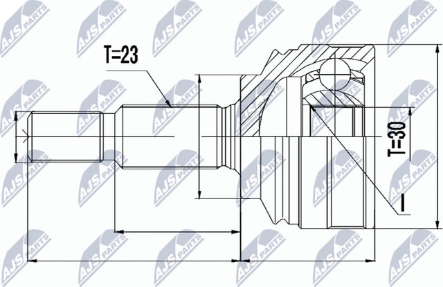Шрус внутренний (граната) NTY передний для Renault Clio IV 2012-2019. Артикул NPZ-RE-053
