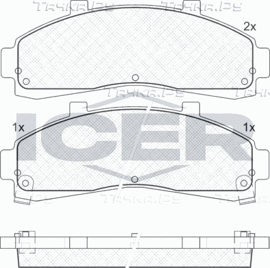 Тормозные колодки Icer передние для Mazda B-series V 1999-2006. Артикул 141228