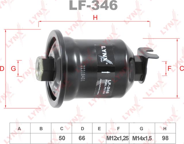 Топливный фильтр LYNXauto. Артикул LF-346