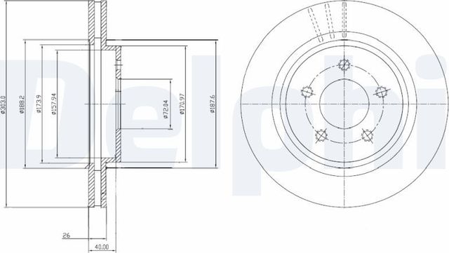 Тормозной диск Delphi. Артикул BG4240C