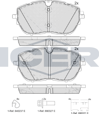 Тормозные колодки Icer. Артикул 182227