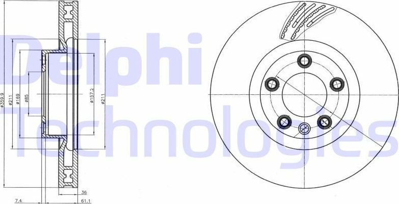 Тормозной диск Delphi. Артикул BG9100C