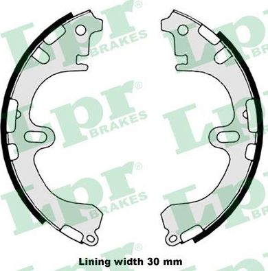 Тормозные колодки LPR задние для Toyota Corolla E110 1997-2002. Артикул 08800