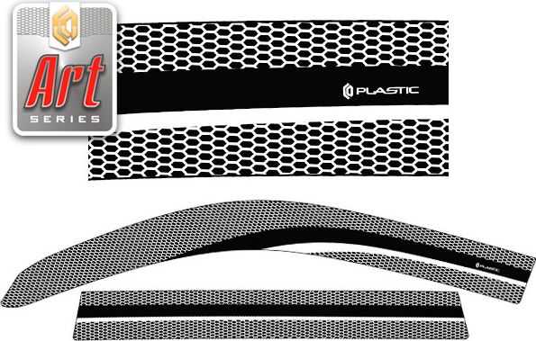 Дефлекторы СА Пластик для окон (Серия "Art" графит) Toyota Land Cruiser Prado 150 2017-2026. Артикул 2010031613078