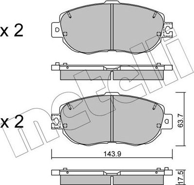 Тормозные колодки Metelli передние для Lexus LS I 1992-1994. Артикул 22-0756-1