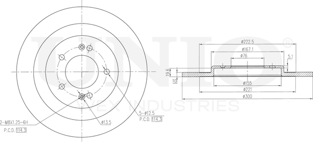 Диск тормозной (Unio). Артикул BRD-20509