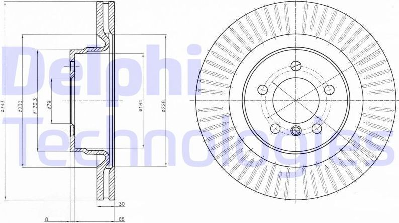 Тормозной диск Delphi. Артикул BG9081