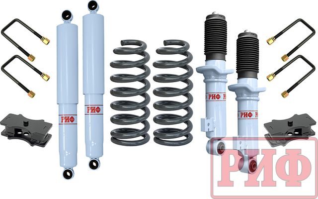Лифт-комплект РИФ лайт газовый для Mitsubishi L200 2005-2015, лифт 40 мм. Артикул RIF-TRT-B-G-lite