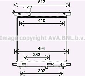Радиатор охлаждения двигателя AVA для Nissan Note II 2013-2026. Артикул DN2441