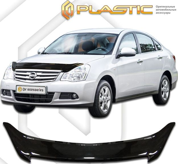 Дефлектор СА Пластик для капота (Classic черный) для Nissan Bluebird Sylphy G11 2005-2012. Артикул 2010010109172
