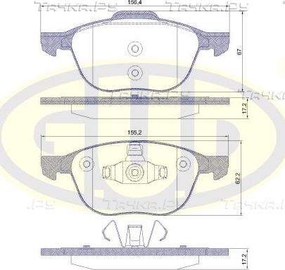 Тормозные колодки G.U.D. передние для Mazda 3 II (BL) 2008-2014. Артикул GBP880114