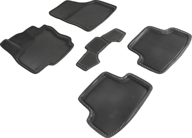 Коврики Seintex 3D EVA Соты для салона Volkswagen Taos 2020-2026 ЧЕРНЫЕ. Артикул 95437