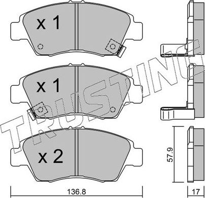 Тормозные колодки Trusting. Артикул 178.0