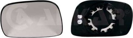 Зеркальное стекло бокового зеркала Alkar левое для Opel Agila A 2000-2007. Артикул 6431427
