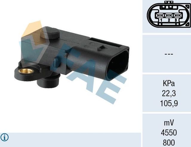 Датчик абсолютного давления (ДАД, MAP) FAE для BMW 5 VI (F10/F11/F07) 2009-2013. Артикул 15204