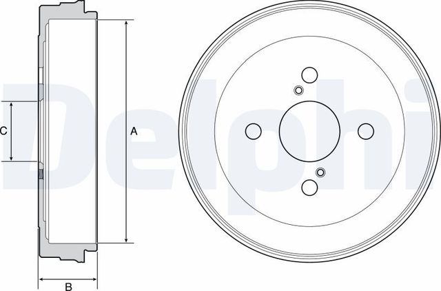 Тормозной барабан Delphi для Toyota Prius I 2000-2003. Артикул BF534