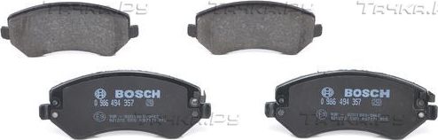 Тормозные колодки Bosch (Low-Metallic) передние для Jeep Cherokee III (KJ) 2001-2007. Артикул 0 986 494 357