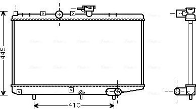 Радиатор охлаждения двигателя AVA для Kia Rio I 2000-2005. Артикул KA2050