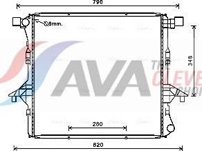 Радиатор охлаждения двигателя AVA. Артикул VNA2363