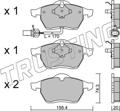Тормозные колодки Trusting. Артикул 288.1
