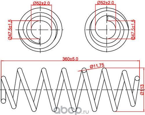 Пружина задней подвески Seat Altea, Toledo III, Skoda Octavia, Superb, VW Eos, G (Zikmar). Артикул Z48017R